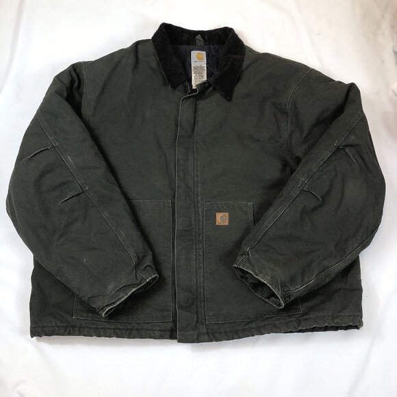 Carhartt Other - Carhartt Mens J22 MOS Green Traditional Canvas Jacket Artic Quilt Lined 4XL Tall